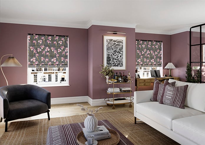 Ted Baker Velvet Wild Iris, Pink Charcoal - Twist&Fit Roman Blind - Image 7